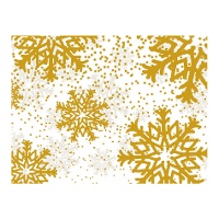 Caja para dulces de copos dorados de 18 x 13,5 x 7,5 cm