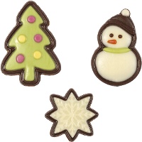 Figuras de chocolate negro y blanco de Navidad - 90 unidades