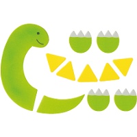 Decoración de azúcar 2D para tarta de Dinosaurio - 11 piezas