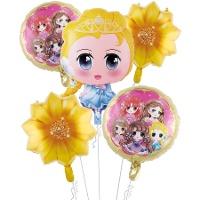 Bouquet de princesa mágica amarilla - 5 unidades
