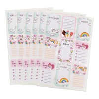 Pegatinas para escribir To Do List de Unicornio - 6 hojas