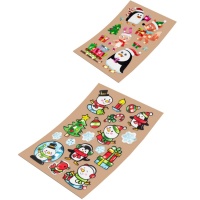 Pegatinas de Navidad con reflejos surtidas de 14 x 25 cm - 1 lámina