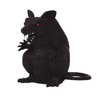Rata negra sentada de 18 cm