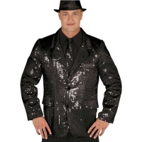 Chaqueta de lentejuelas negras para hombre