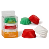 Cápsulas para cupcakes verdes, rojas y blancas - Decora - 75 unidades