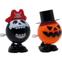 Figuras de calabaza y pirata andantes a cuerda