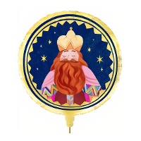 Globo redondo de Rey Mago Gaspar de 43 cm