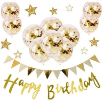 Kit de globos White and Gold - Monkey Business - 13 unidades