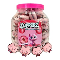 Gatos rosas de gominola rellenos de gelatina de 18 gr