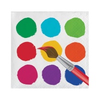 Servilletas de Pintura de Colores de 12,5 x 12,5 cm - 16 unidades