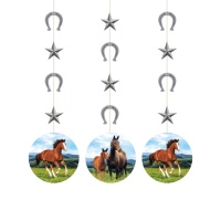 Colgantes decorativos de caballo - 3 unidades