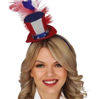 Diadema con mini sombrero americano