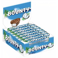 Bounty de chocolate con leche relleno de coco de 57 gr - 24 unidades