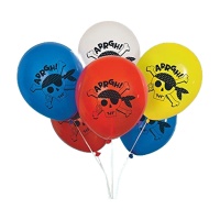 Globos de látex pirata Barba Roja de 30 cm - Unique - 8 unidades