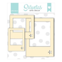 Chipboard de Polaroid estrella - Artis decor - 3 piezas