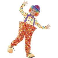 Disfraz de payaso con topos colorido para niño