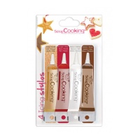Set de bolígrafos de glaseado para decorar de colores elegantes de 20 gr - Scrapcooking - 4 unidades