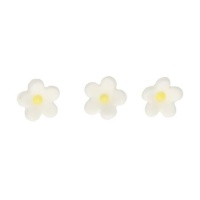 Figuras de azúcar de flor de margaritas blancas de 1,4 cm - FunCakes - 64 unidades