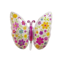 Globo de mariposa con flores de 91 x 69,5 cm