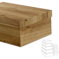 Caja rectangular efecto madera - 15 unidades
