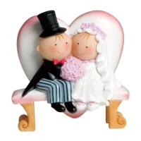 Figura para Tarta de boda de novios con Banco Corazón de 15,5 cm