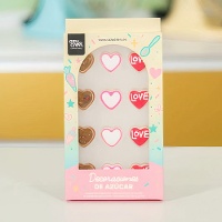 Figuras de azúcar de corazones de San Valentín - Azucren - 12 unidades