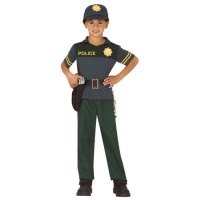 Disfraz de policía verde infantil