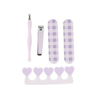 Juego de manicura de Vichy lila - 6 unidades