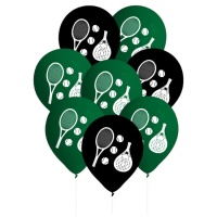 Globos de látex de tenis y pádel - 8 unidades