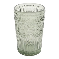 Vaso de 400 ml cristal grabado verde agua