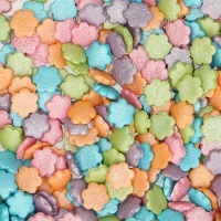 Sprinkles de flores de colores metalizadas de 70 gr - FunCakes