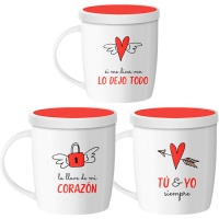 Taza de 350 ml Amor con mensajes y filtro - 1 unidad