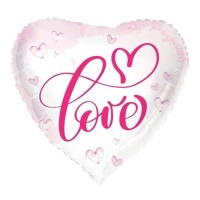 Globo de corazón con Love rosa de 45 cm
