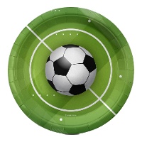 Platos de Fútbol balón en césped de 23 cm - 6 unidades