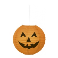 Farol de papel de calabaza alegre de 25,4 cm - 1 unidad