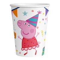 Vasos de Peppa Pig party de 250 ml - 8 unidades