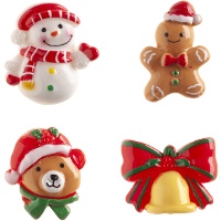 Figuras para roscón de estilo navideño de 3 a 3,5 cm - Dekora - 50 unidades