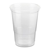 Vasos de 500 ml de plástico transparentes reutilizables neutros - 50 unidades