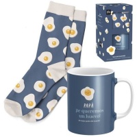 Set de regalo de taza y calcetín Papá huevo - DCasa