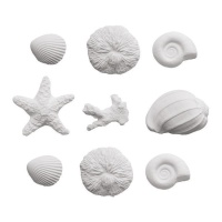 Figuras de azúcar de conchas de mar - Decora - 9 unidades