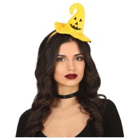Diadema mini sombrero de bruja amarillo