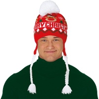 Gorro navideño de reno con trenzas