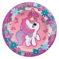 Platos de unicornio baby de 23 cm - 8 unidades
