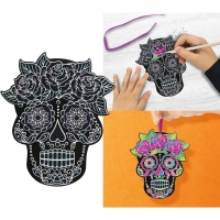 Calaveras mejicanas para colorear rascando - 6 uds