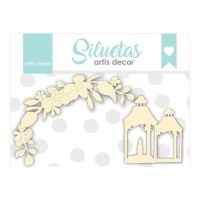 Chipboard de Farolillos y Gramaje flores - Artis decor - 2 unidades