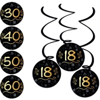 Colgantes decorativos de Elegant Gold de números - 3 unidades