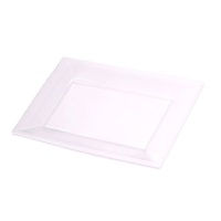 Bandejas de 33 x 22,5 cm rectangulares de plástico transparente - 2 unidades