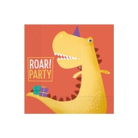 Servilletas de Dino Party compostables de 16,5 x 16,5 cm - 20 unidades