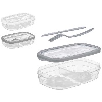 Tupper de 1,3 L con compartimentos y cubiertos - 1 unidad