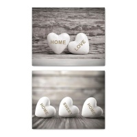 Lienzo corazones Home Love de 40 x 50 cm - DCasa - 1 unidad